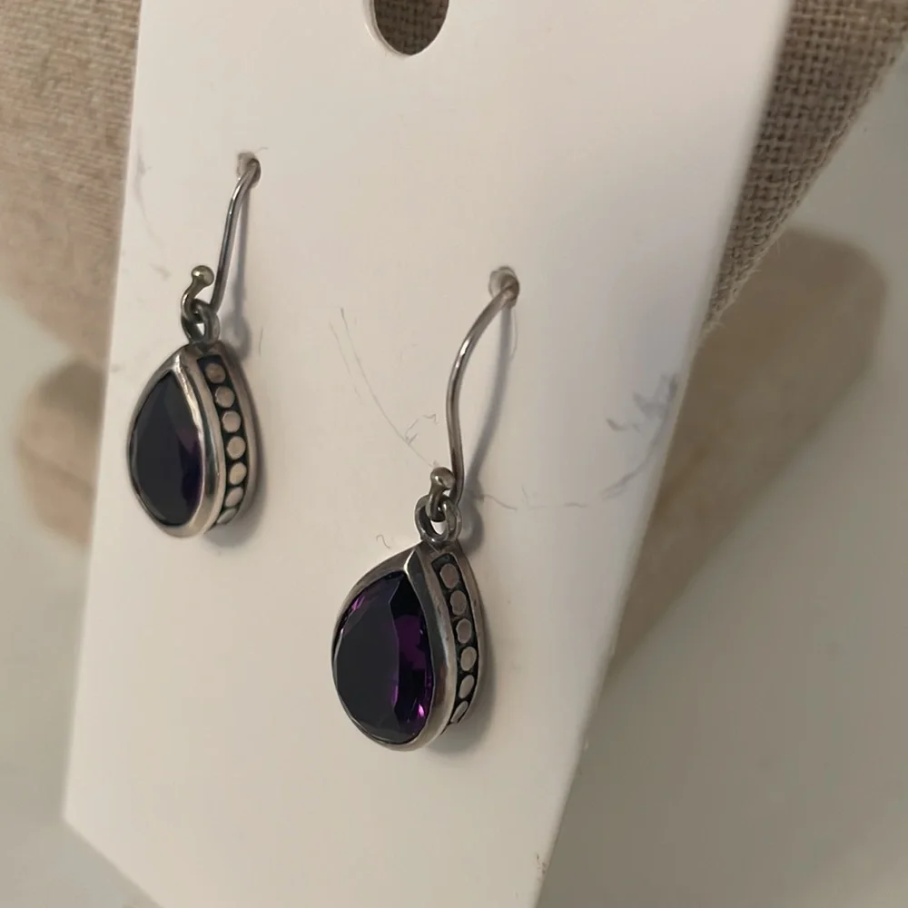3 Piece Silver/Amethyst Necklace/Earrings - Picture 3 of 8